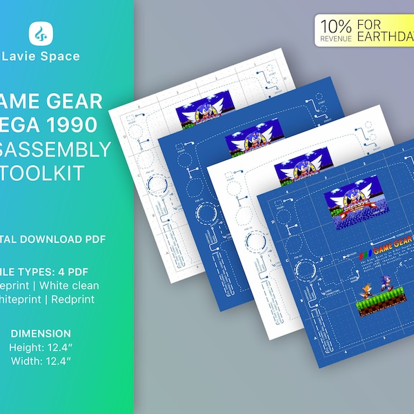 Download GAME GEAR Teardown Template, Disassemble Game Controller Drawings