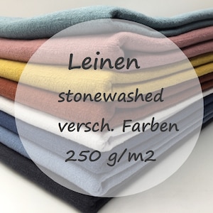 Leinen stonewashed | verschiedene Farben | 250 g/m2 | ab 50 cm