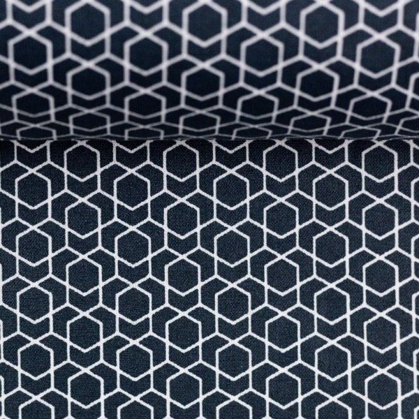 Beschichtete Baumwolle LEONIE | geometrisches Muster | petrol | ab 50 cm