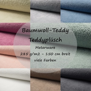 Baumwoll-Teddy / Teddy-Plüsch / Meterware / viele Farben