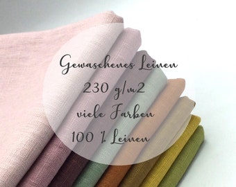 Leinen gewaschen | 100 % Leinen | Ökotex | viele Farben | ab 50 cm