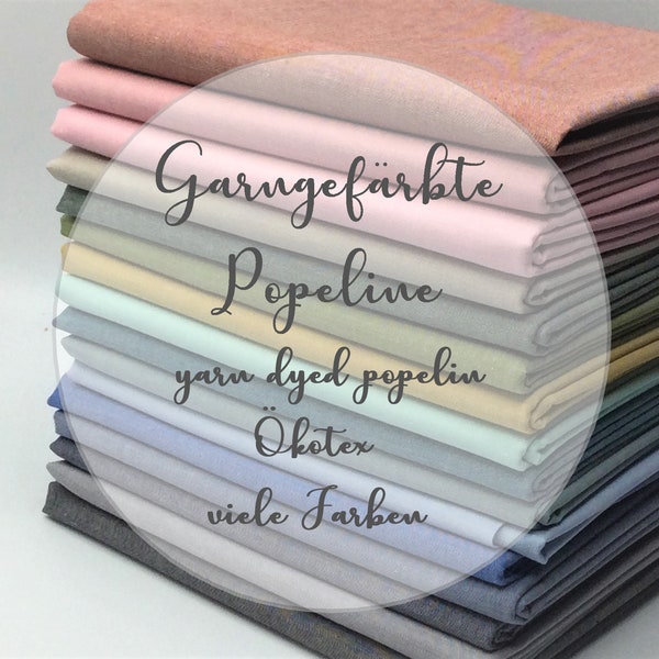 Baumwollstoff / Garngefärbte Popeline / Yarn dyed popelin / 16 Farben / Ökotex