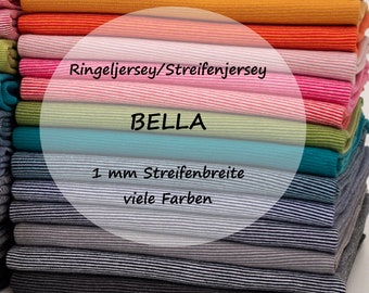 Jersey Streifen BELLA Miniringel 1 mm, Baumwolle, Swafing, Ökotex, viele Farben