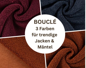 Boucle Stoff | kuschelig weich | für Jacken und Mäntel | 3 Farben | ab 50 cm