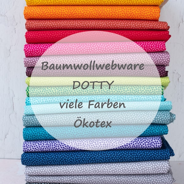 Baumwollstoff DOTTY Webware, Ökotex, Farbwahl