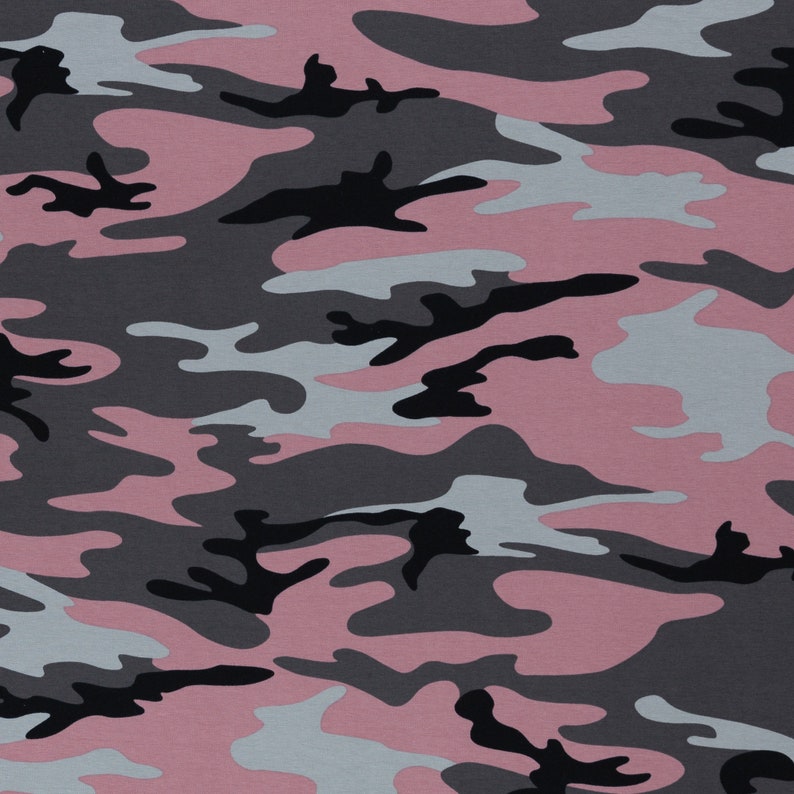 VERA Baumwolljersey Camouflage, altrosa Ökotex image 3