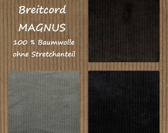 Breitcord MAGNUS / 100 % Baumwolle, ohne Stretch / uni / grau & dunkelbraun