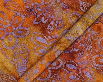 Unique Crafted Batik Cotton | ochre | Baumwollstoff