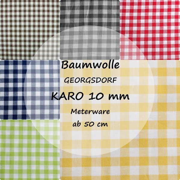 Baumwollstoff Karo GEORGSDORF / 10 mm Karos