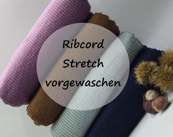 Gewaschener Ribcord | Breitcord | Stretch | Baumwolle | 4 Farben