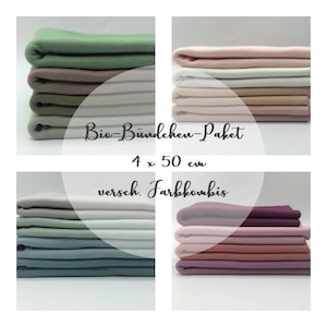 Bio-Bündchen Paket | 4 x 50 cm | verschiedene Farbkombis