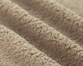 Teddy Teddystoff | Teddyplüsch | dunkelbeige | für Bekleidung | ab 50 cm