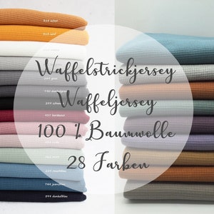 Waffelstrickjersey Waffeljersey Waffelstrick 100 % Baumwolle 39 Farben image 1
