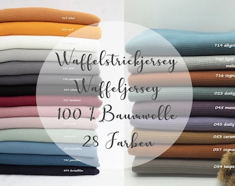 Waffelstrickjersey Waffeljersey Waffelstrick | 100 % Baumwolle | 39 Farben
