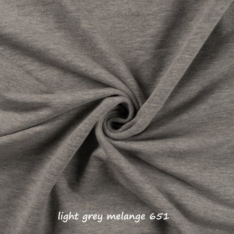 French Terry / Sweat, ungeraut / leichte Qualität / viele Farben / Ökotex / ab 50 cm 651 light grey mel.