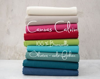 Canvas CALVIN | uni | 100 % Baumwolle | Ökotex | viele Farben