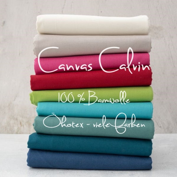 Canvas CALVIN | uni | 100 % Baumwolle | Ökotex | viele Farben