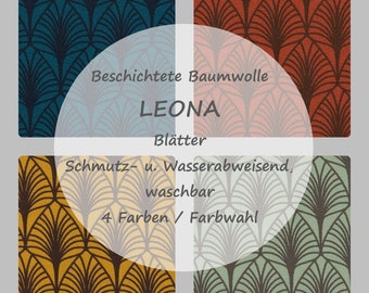 Beschichtete Baumwolle LEONA Blätter / 3 Farben / Farbwahl