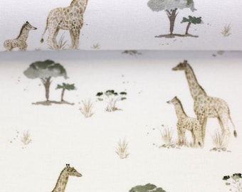 Baumwolljersey WILD ANIMALS | by Christiane Zielinski | Giraffen,  naturweiß | Ökotex