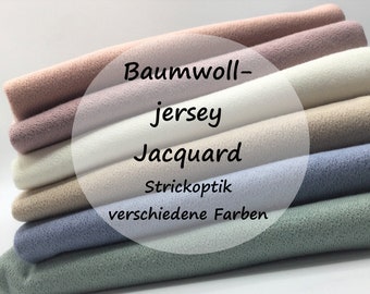 Baumwolljersey Jacquard | Strickoptik | Babykleidung nähen | verschiedene Farben | Ökotex