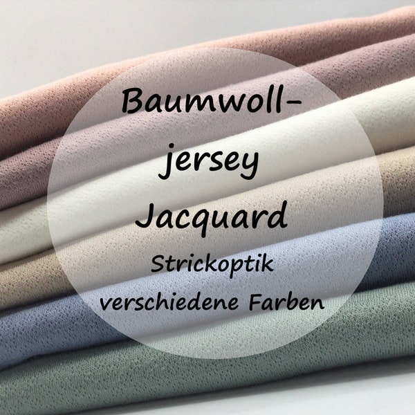 Baumwolljersey Jacquard | Strickoptik | Babykleidung nähen | verschiedene Farben | Ökotex