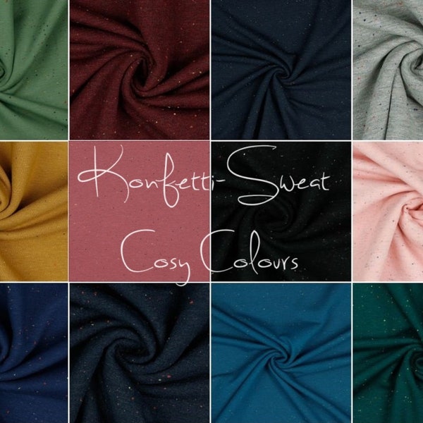 Konfetti-Sweat COSY COLOURS |  viele Farben | Ökotex | ab 50 cm