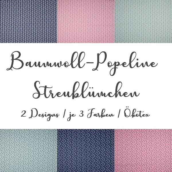 Baumwoll-Popeline Streublümchen | verschiedene Farben | Ökotex | Meterware