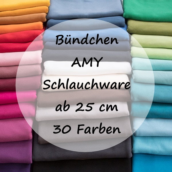 Bündchen AMY / uni / Schlauchware / ab 25 cm / 30 Farben