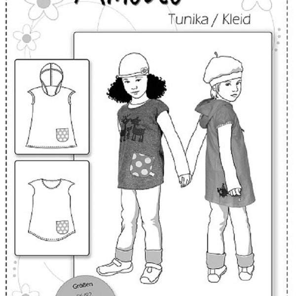 AMELIE, Tunika Kleid Papierschnittmuster