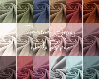 Ribstrick Jersey |  Rippenjersey | Rip Jersey | schmale Rippen | softe Farben | Ökotex