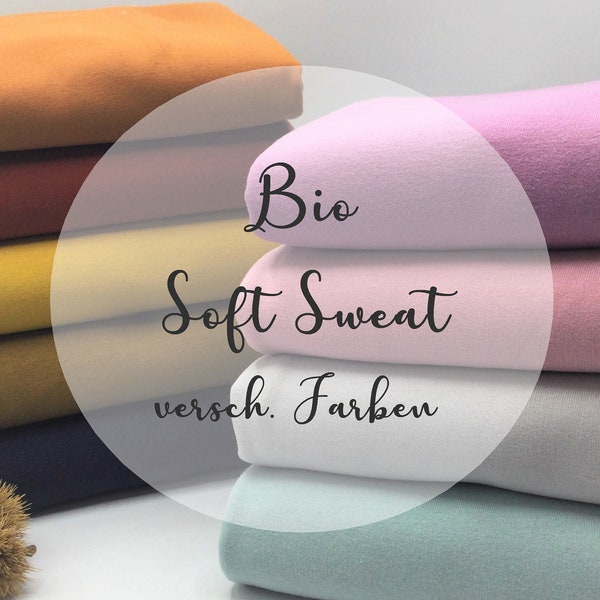 Bio Soft Sweat | Uni | zertifiziert | viele Farben | Meterware