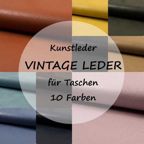 Vintage Leder / Kunstleder / Lederimitat / 10 Farben