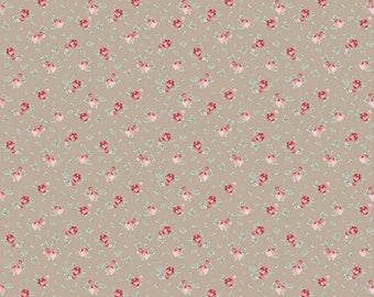 BW Popeline Druck CHARMING ROSES 6488 taupe by Poppy