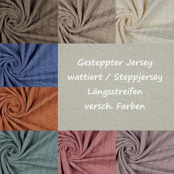 Steppjersey | gesteppter Jersey | Längsstreifen | verschiedene Farben