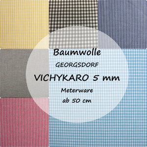 Baumwollstoff Vichykaro GEORGSDORF / 5 mm Karos image 1