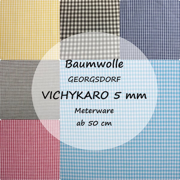 Baumwollstoff Vichykaro GEORGSDORF / 5 mm Karos