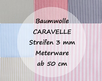 Baumwolle CARAVELLE / Streifen 3 mm / Meterware / ab 50 cm