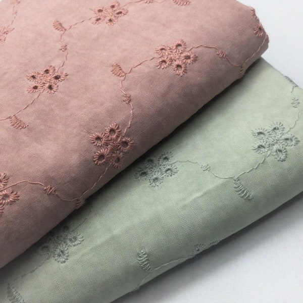 Washed Embroidery | Viskose | Blusen- & Kleiderstoff | 3 Farben | ab 50 cm