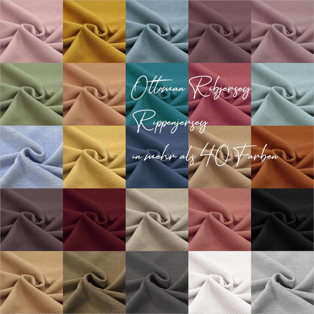 Ottoman Rib Jersey / Rippenjersey / 46 Farben / Meterware / Ab 0,5 M Etsy
