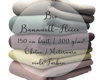 BIO Baumwoll Fleece | 100 % Baumwolle | Ökotex | viele Farben