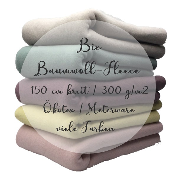 BIO Baumwoll Fleece | 100 % Baumwolle | Ökotex | viele Farben