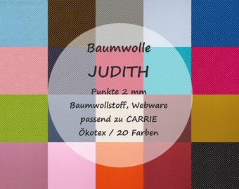 Baumwolle JUDITH / Baumwollstoff / Punkte 2 mm / Swafing / 20 Farben