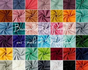 Popeline Baumwollstoff Cotton | uni | by Poppy | viele Farben | Meterware