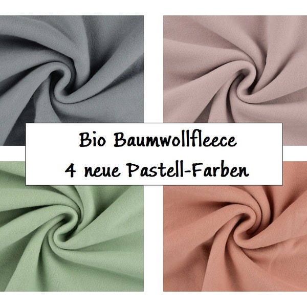 Bio Baumwoll-Fleece | 4 neue Pastell-Farben | HW 23-24 | ab 50 cm