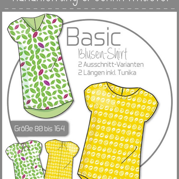 Ki-Ba-Doo Papierschnittmuster Kinder Basic Blusen-Shirt