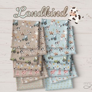 Baumwolljersey LANDKIND by Mrs Mint Design Kühe, beige Swafing Ökotex Bild 5