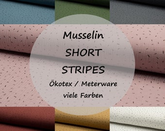 Musselin Bambino SHORT STRIPES | Ökotex | Meterware | verschiedene Farben