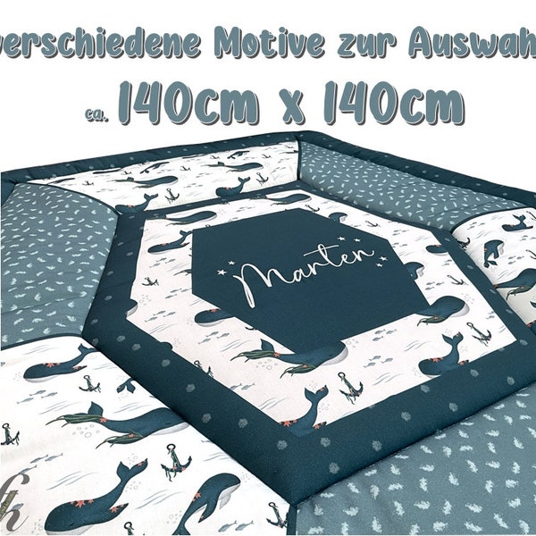 Krabbeldecke mit Name 140 cm