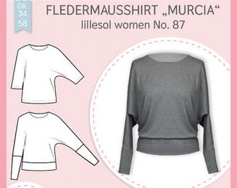 Papierschnittmuster lillesol women No.87 Fledermausshirt "Murcia" *mit Video-Nähanleitung