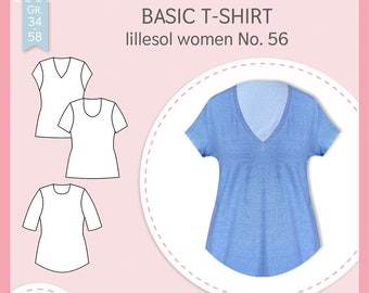 Papierschnittmuster lillesol women No.56 Basic T-Shirt *mit Video-Nähanleitung*